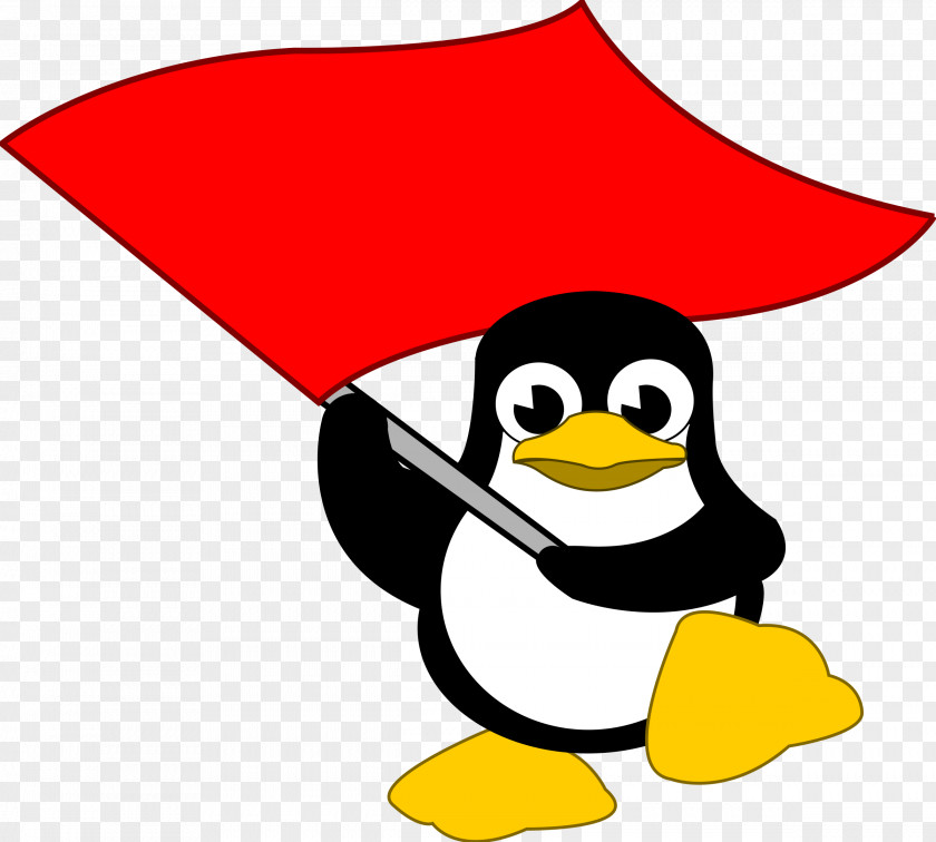 Bird Cartoon Penguin Red Flag Clip Art PNG