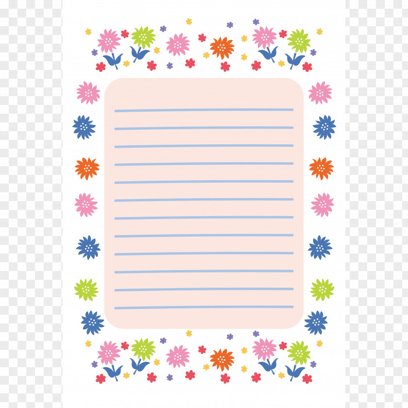 Flower Flame Paper 便箋 Letter Template New Year Card PNG