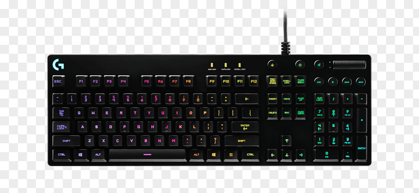 Gaming Keyboard Computer Logitech G810 Orion Spectrum Keypad G910 Electrical Switches PNG