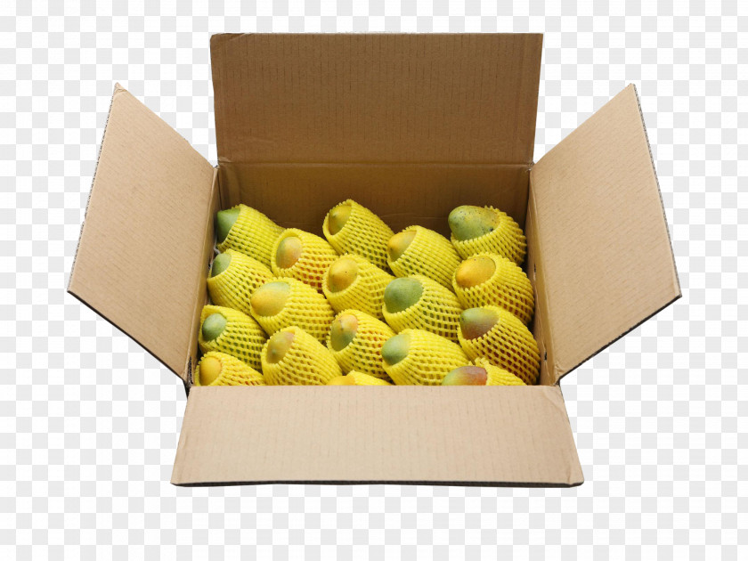 A Box Of Mango Plastic Bag Fruit Packaging And Labeling Cardboard PNG