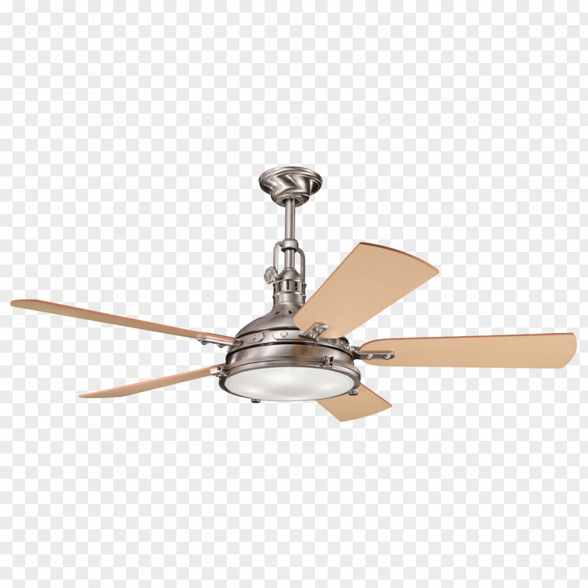 Fan Kichler Hatteras Bay Brushed Metal Ceiling Fans PNG