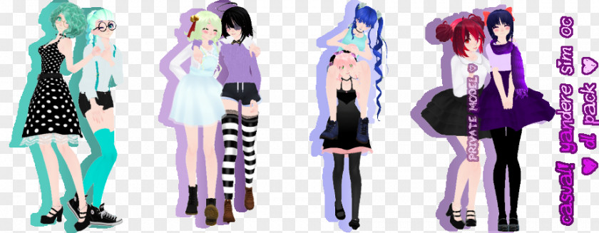 Mmd Casual Yandere Simulator Fashion Clothing Wear PNG