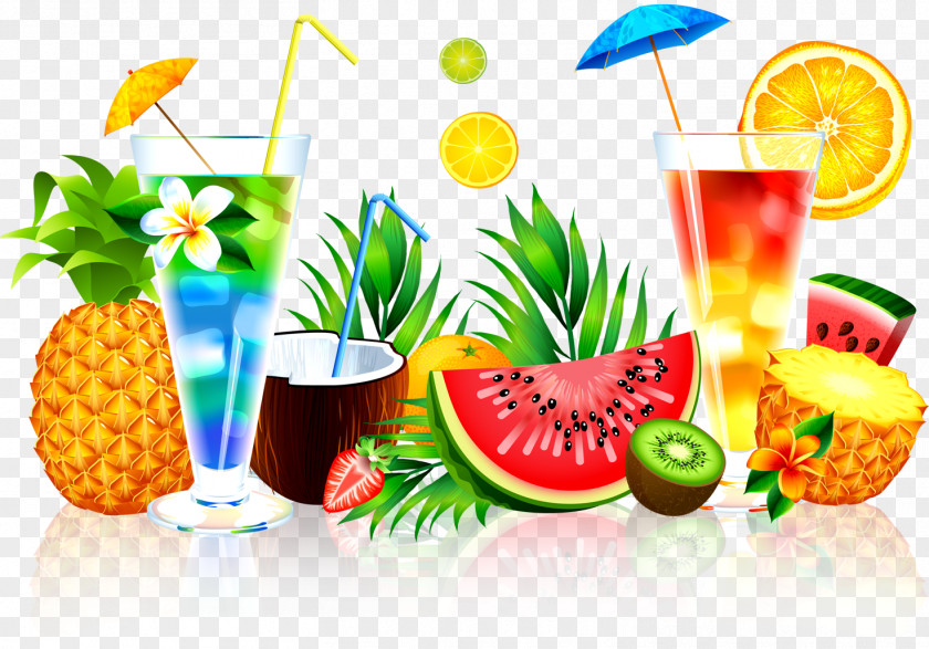 Planters Punch Highball Glass Summer Fruit Juice PNG