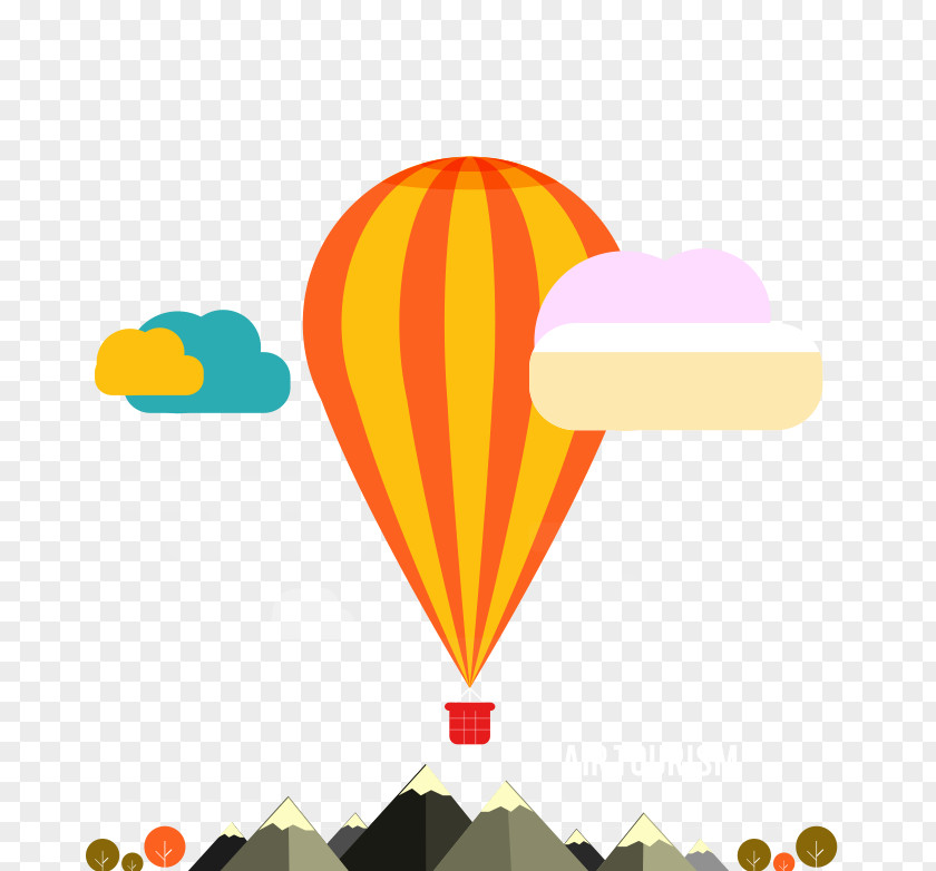 Vector Hot Air Balloon Ballooning Clip Art PNG