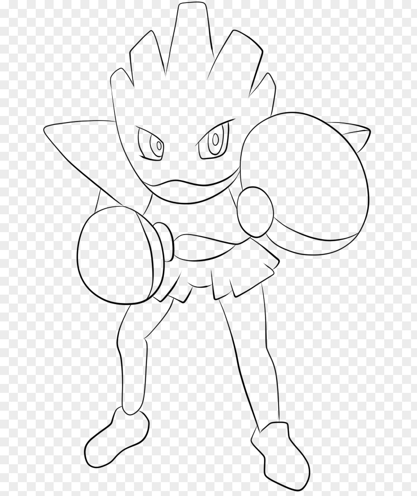 Hitmonchan Pokémon Red And Blue Coloring Lesson Line Art Drawing PNG