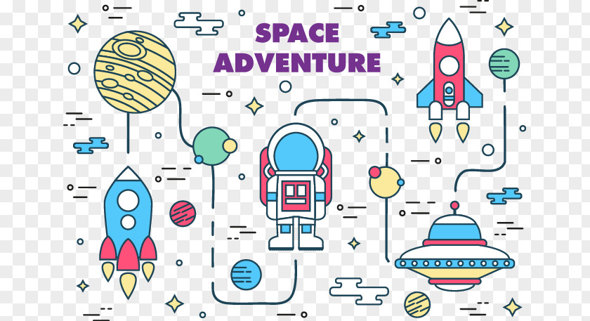 Vector Illustration Space Adventures Euclidean Astronaut PNG