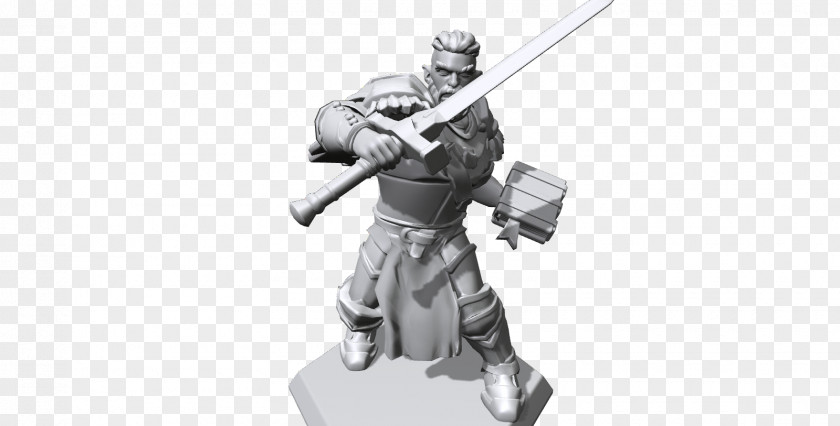 Half Orc Paladin Figurine Black Character Fiction PNG