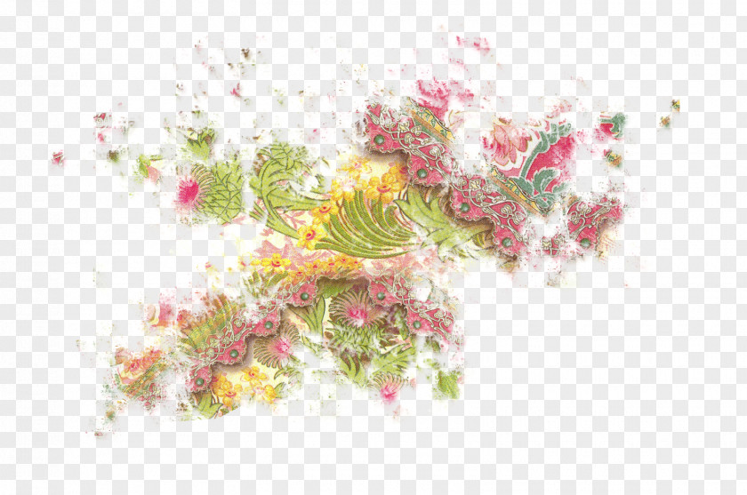 Hanami Frame Watercolor Painting Floral Design Image Art PNG