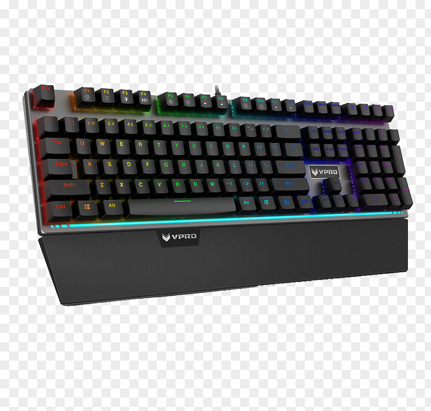Black Physical Keyboard Computer Mouse Gaming Keypad Backlight Rapoo PNG
