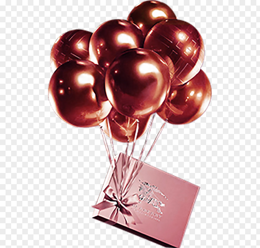 Chocolate Balloon Gift Gold PNG