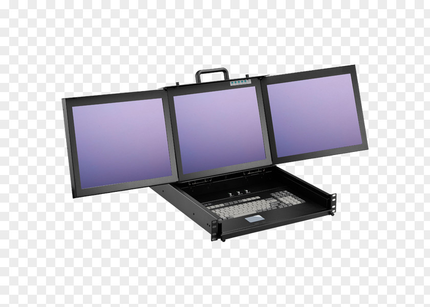Laptop Computer Monitors Keyboard 19-inch Rack Display Device PNG