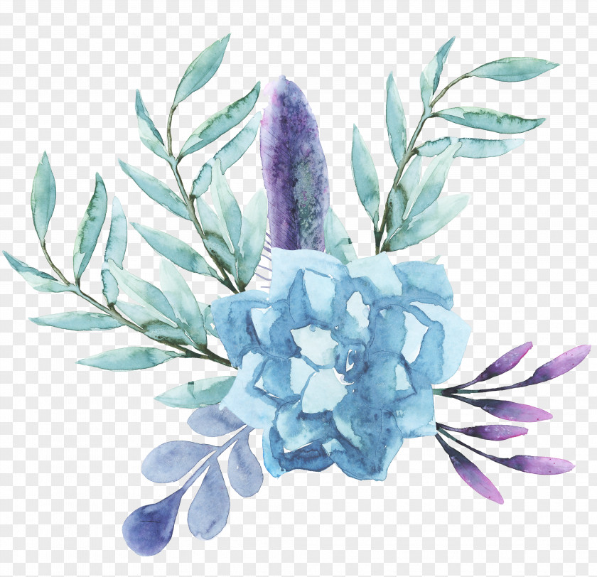 Blue Hand-painted Floral Patterns PNG hand-painted floral patterns clipart PNG