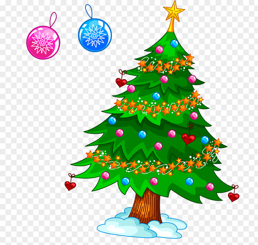 Color Christmas Tree Rudolph Clip Art PNG