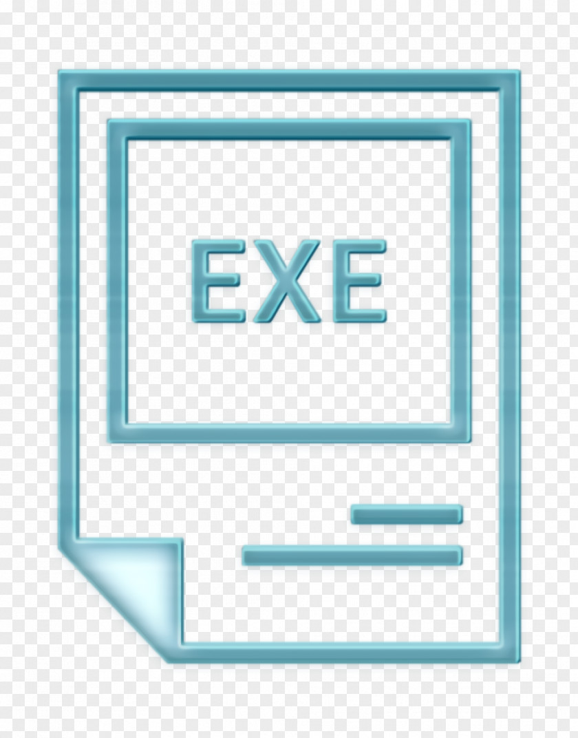 Rectangle Electric Blue Exe Icon Extention File PNG