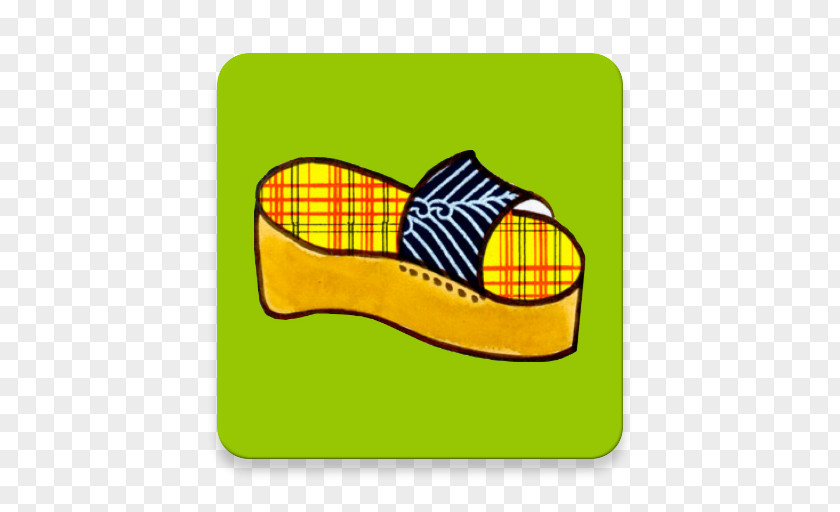 Sabot Fendu Tartan Shoe Product Design Yellow PNG