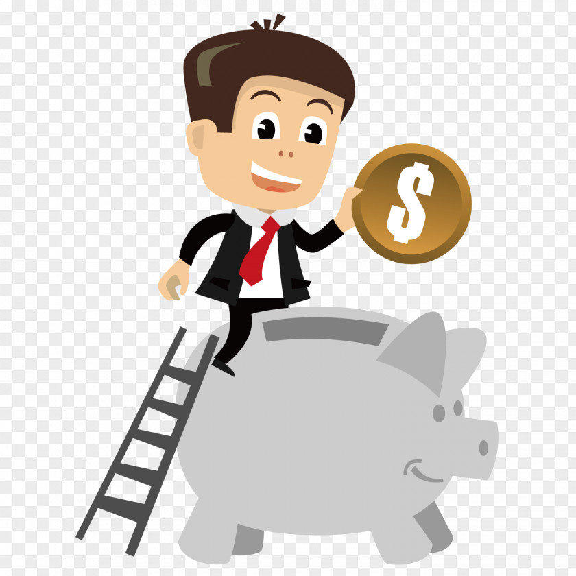Boy With Piggy Bank Businessperson PNG