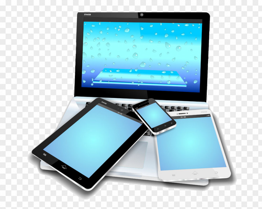 Laptop Computer And Cell Phone Tablet Mobile Device Smartphone App PNG
