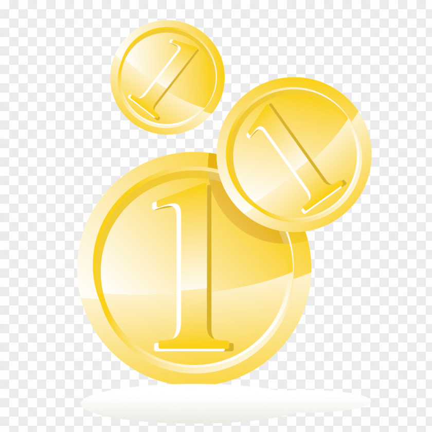 One Yuan Coins Vector Material Gold Coin Icon PNG