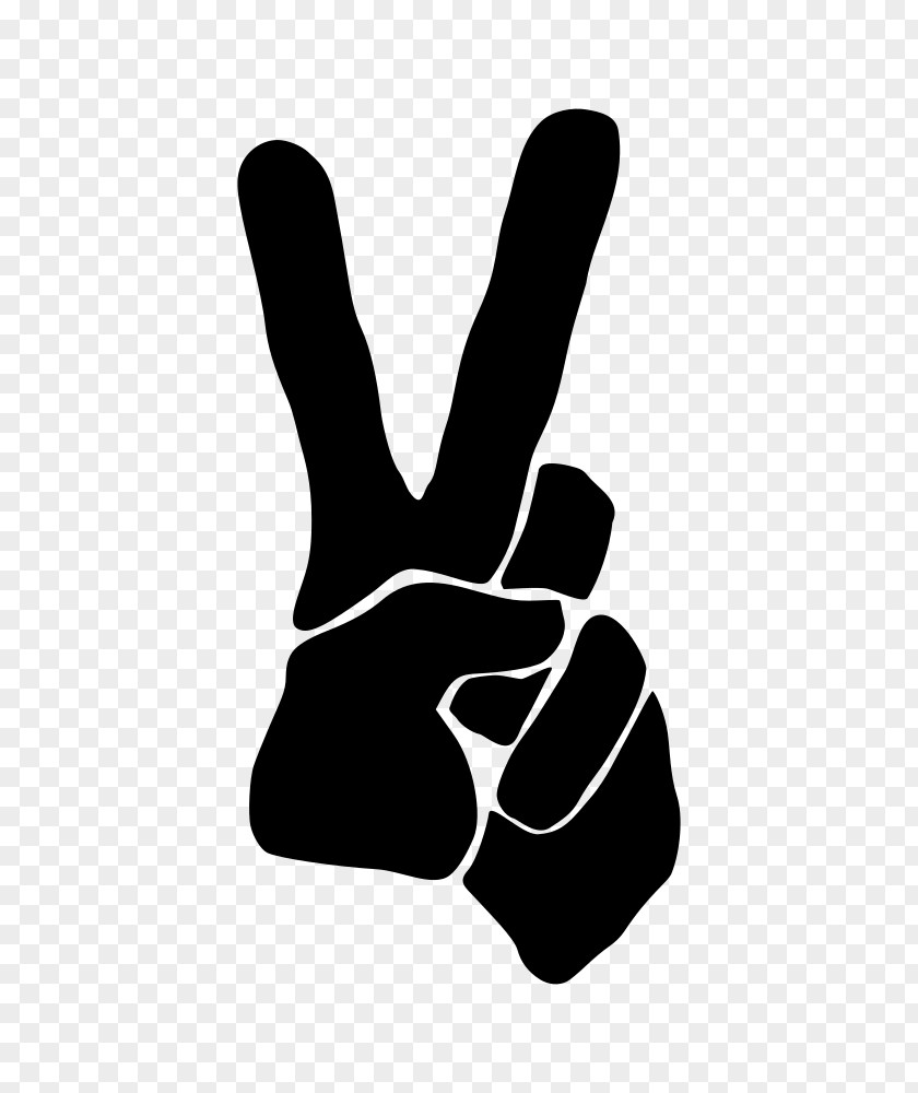 Silhouette V Sign Peace Symbols PNG