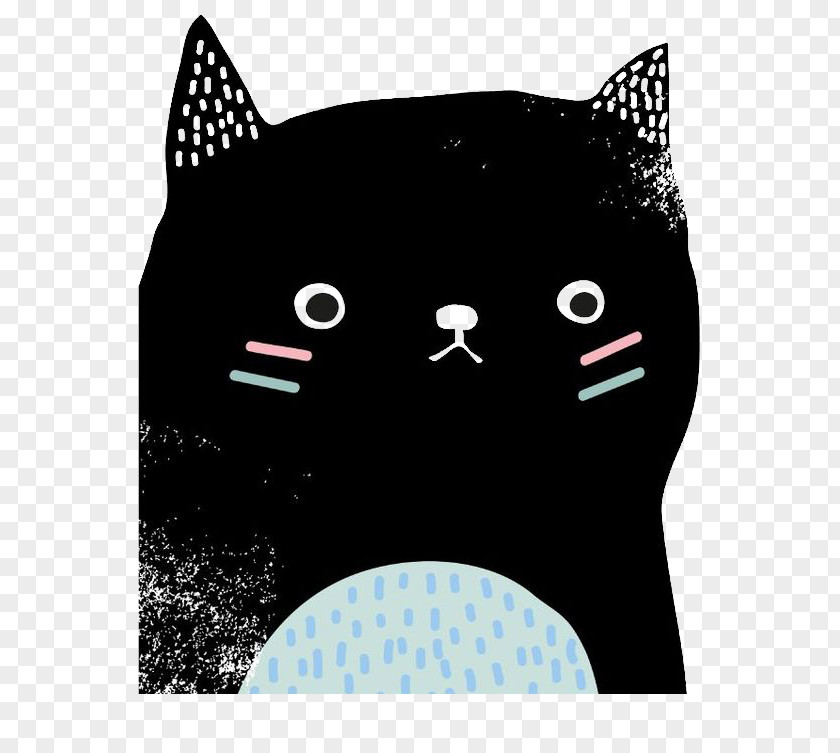 Black Cat Drawing Illustration PNG