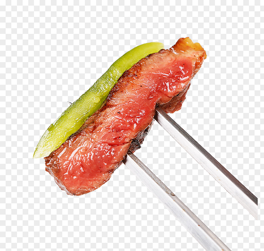 Chopsticks Piece Of Meat Beefsteak Rou Jia Mo PNG