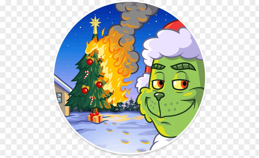 Christmas Tree Grinch Telegram Sticker VKontakte PNG