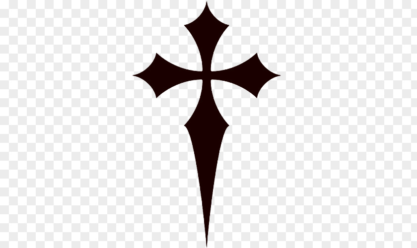 Pointy Outline Abziehtattoo Christian Cross Design PNG