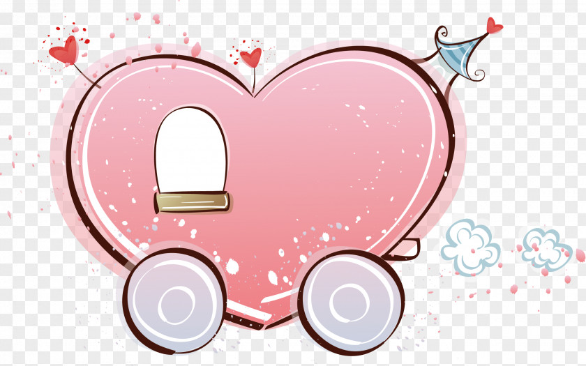 I Love Pumpkin Car Cartoon Couple Wallpaper PNG