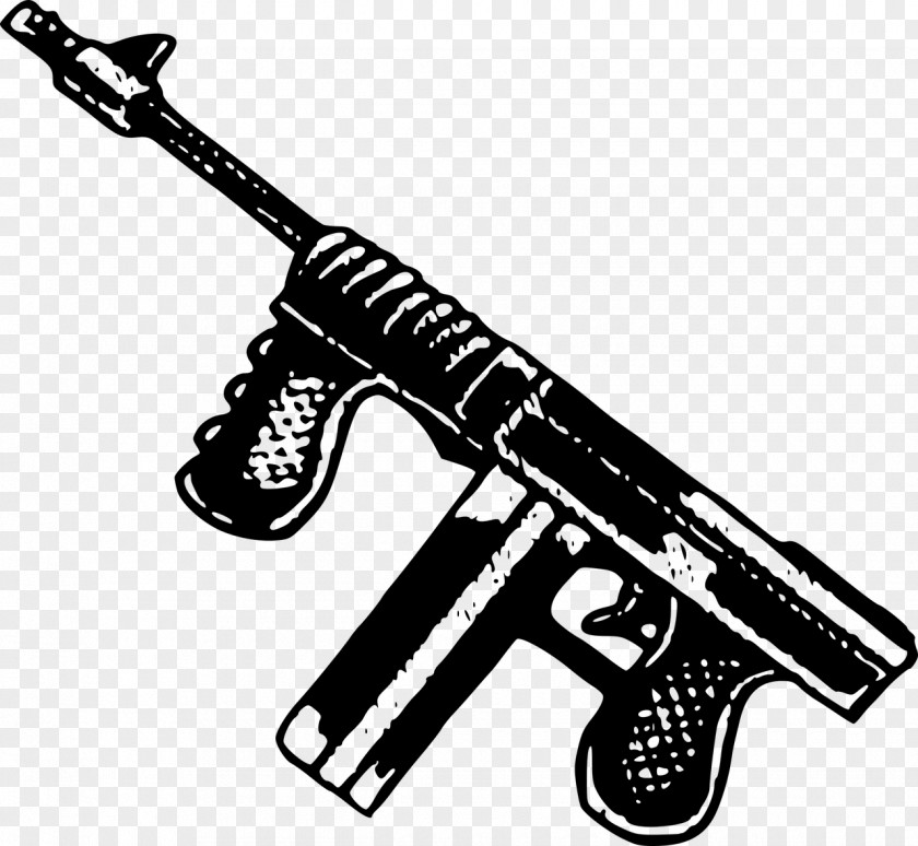 Machine Gun Thompson Submachine Firearm Clip Art PNG