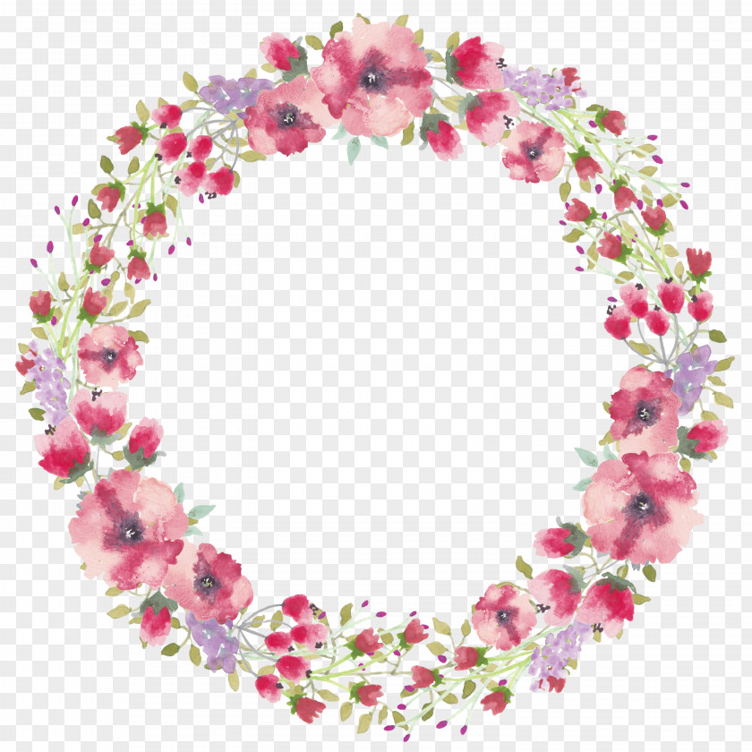 Beautiful Hand-painted Garlands Floral Design Watercolor Painting Flower Clip Art PNG