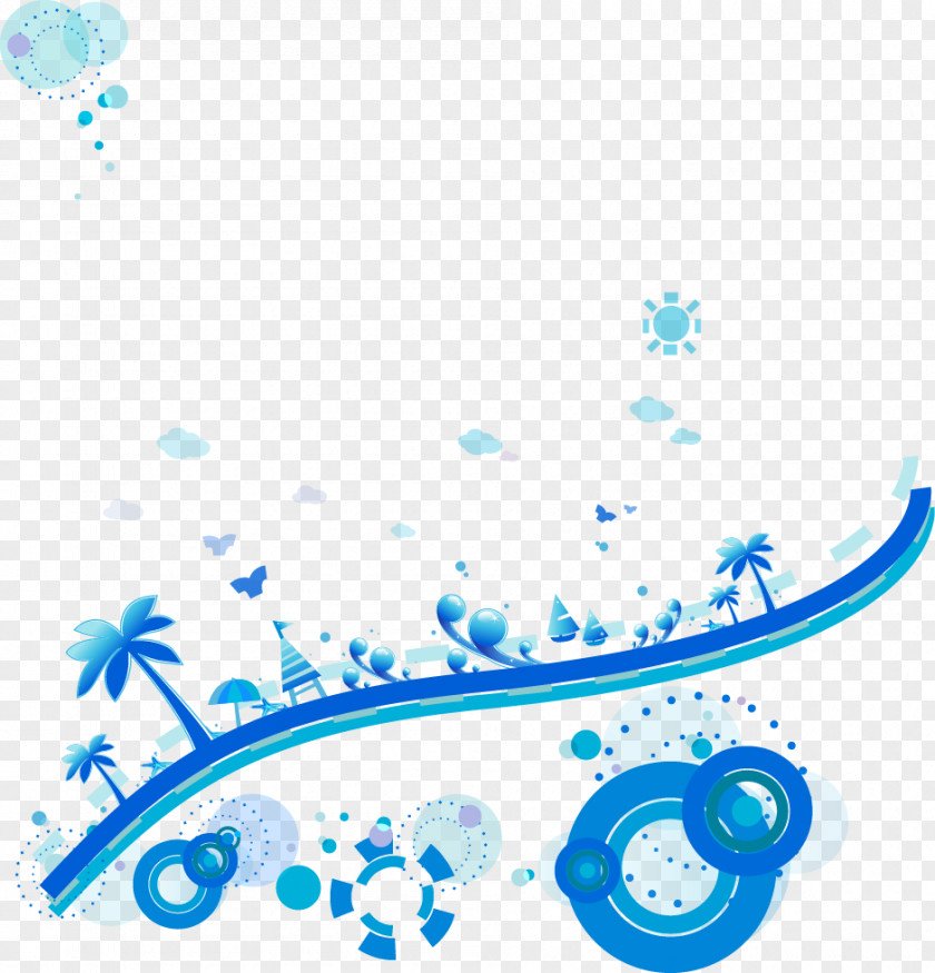 Great Fresh Coconut Painted Seascape Clip Art PNG