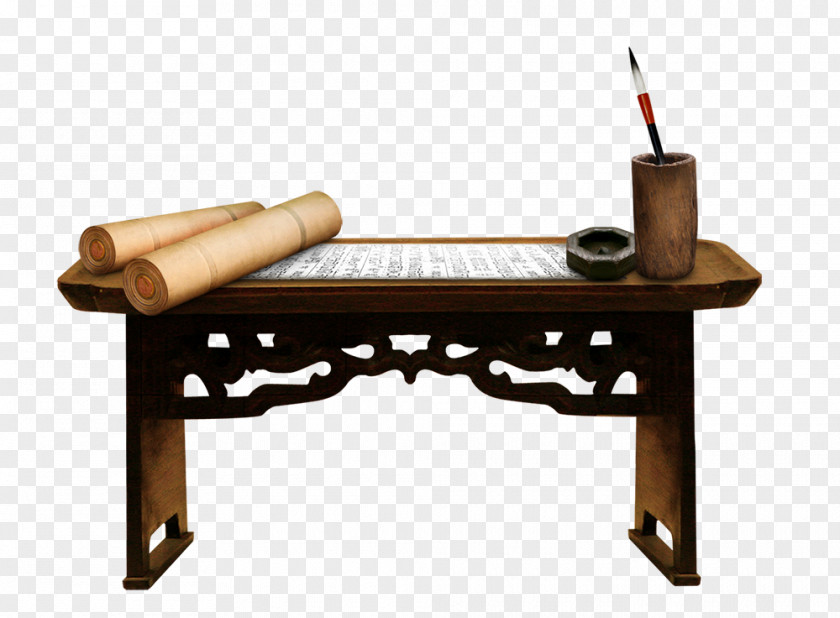 Solid Wood Desk Table Gratis PNG