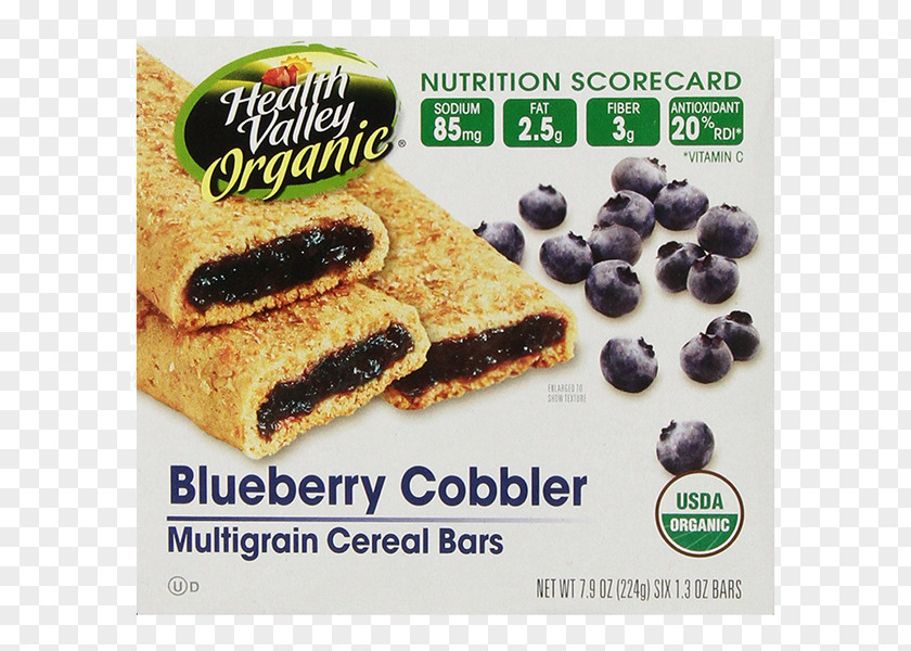 Blueberry Cobbler Breakfast Cereal Organic Food Crisp Dessert Bar PNG