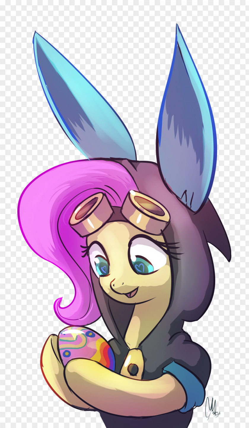 Pink Bunny Ears Rabbit Horse Fluttershy Easter Pony PNG