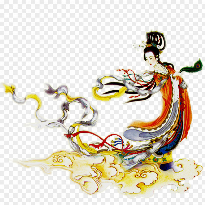 Hou Yi Qixi Festival Chinese New Year Watercolor PNG