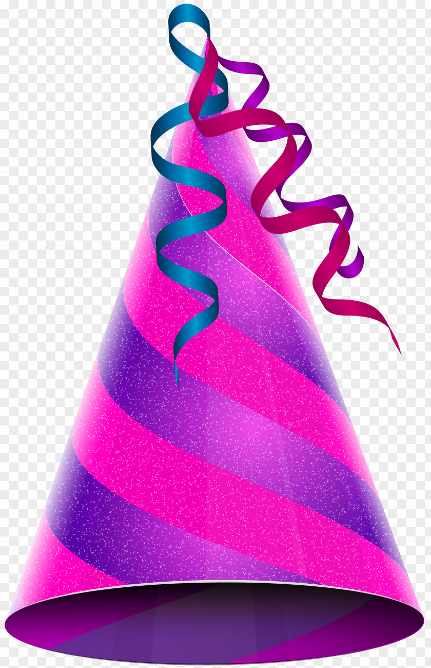 Birthday Party Hat Purple Pink Clip Art Image PNG