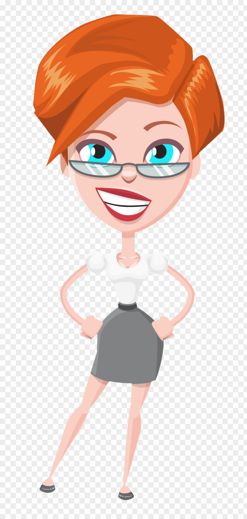 Business Woman Vector Cartoon Clip Art PNG