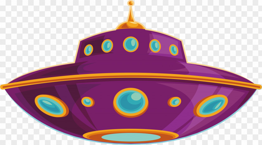 Purple Cartoon UFO Unidentified Flying Object Saucer PNG