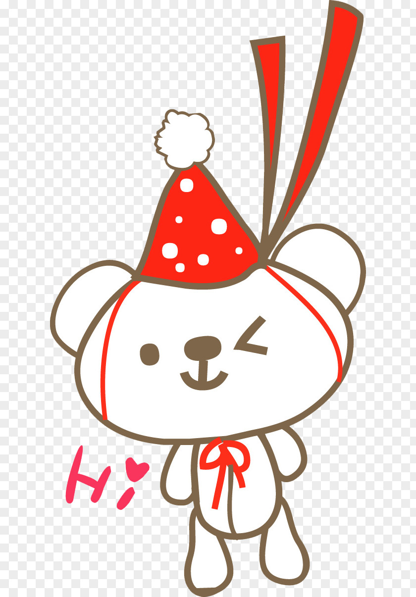 Wearing A Red Hat Greeting Toy Bear Christmas Ornament Clip Art PNG