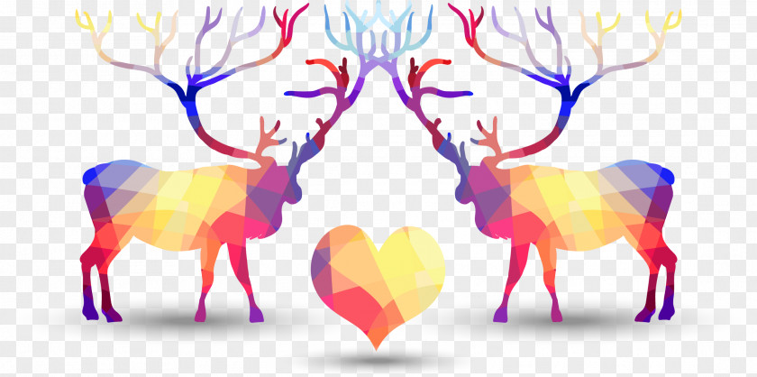 Deer Love Vector Geometry Geometric Shape Clip Art PNG