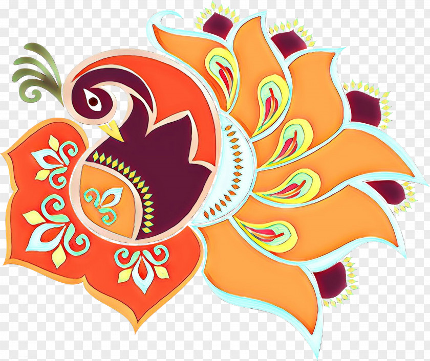 Sticker Orange Diwali Graphic Design PNG