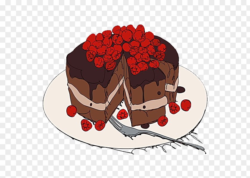 Hand-painted Chocolate Cake Christmas Cream Torte Milk PNG