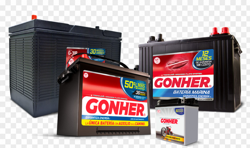 Car Electric Battery Gonher Automotive Rechargeable PNG