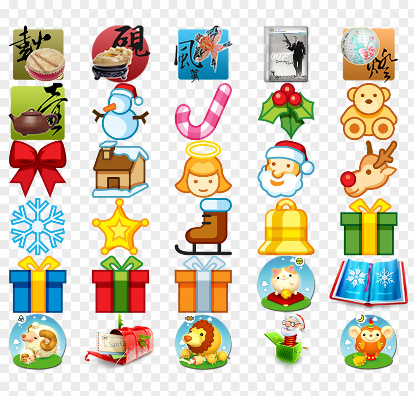 Creative Christmas Text Sticker Clip Art PNG