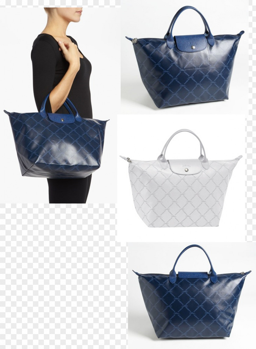 Longchamp Tote Bag Pliage Blue Metallic Color PNG