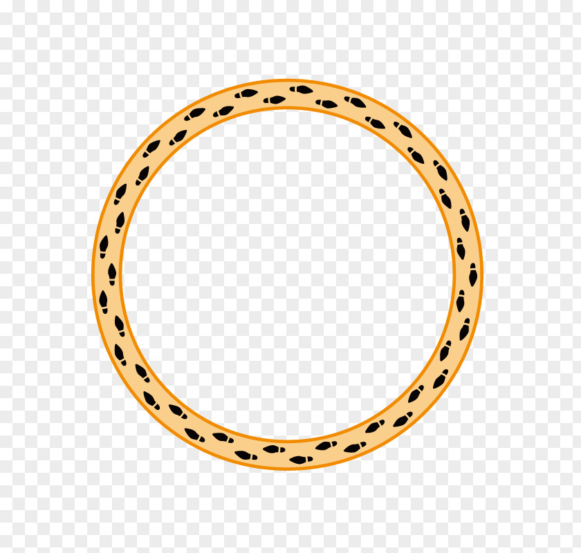 Orange Footprints Decorative Ring Circle PNG