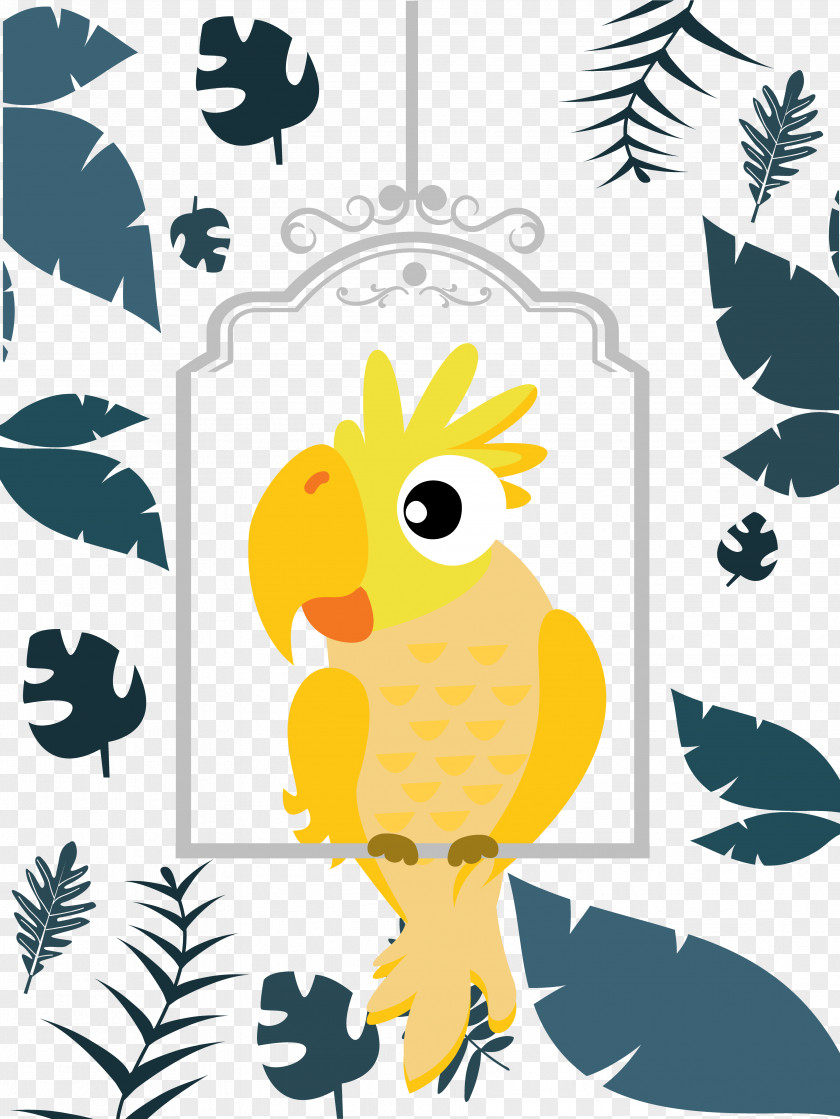 Painted Parrot Owl Cartoon Graphic Design Clip Art PNG