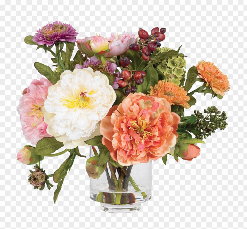 Peony Floral Design Artificial Flower Silk PNG