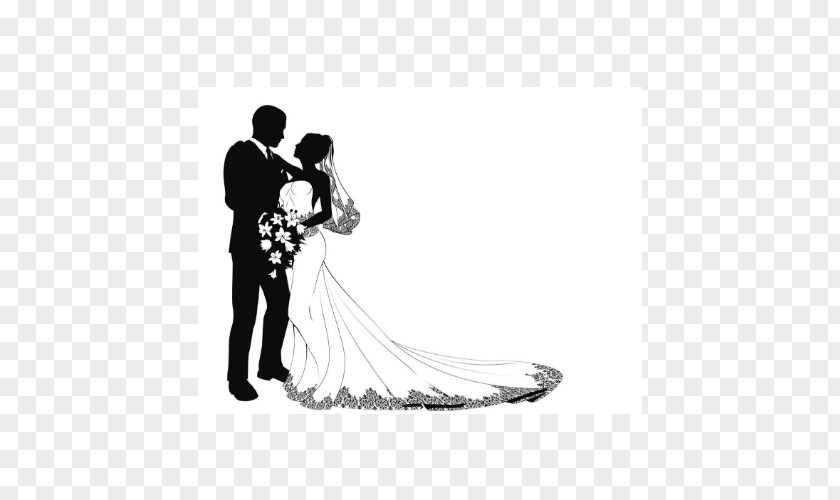 Romantic Men And Women Wedding Bride Silhouette Clip Art PNG