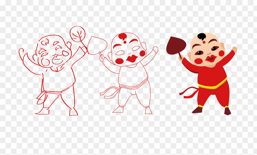 Vector Red Dress Bald Child PNG